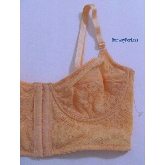 XS Creamsicle Secret Garden Flower Floral Lace Bra - Picture 3 of 7